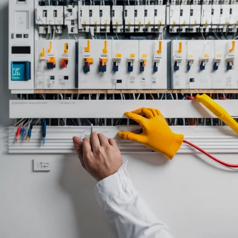 Técnico revisando tablero eléctrico
