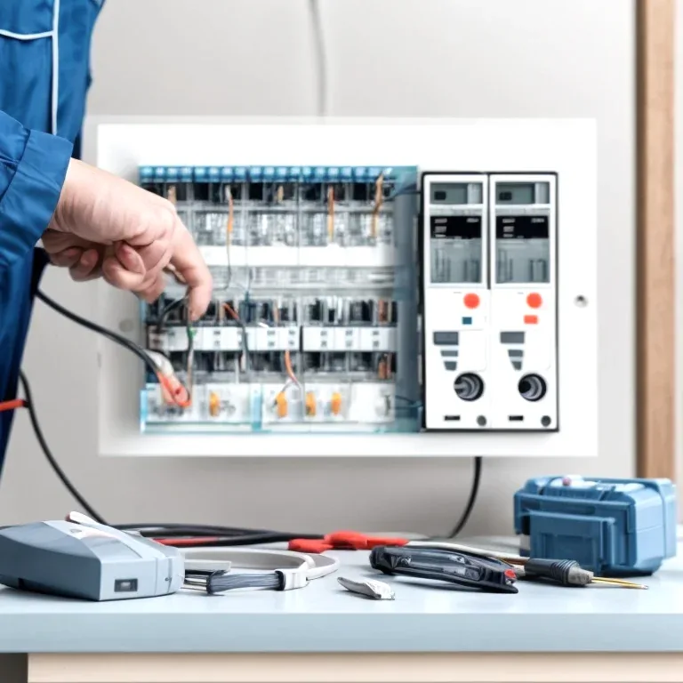 Técnico realizando mediciones eléctricas